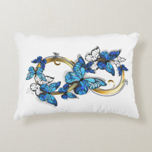Symbol Unendlich von blauen Morpho-Schmetterlingen Dekokissen