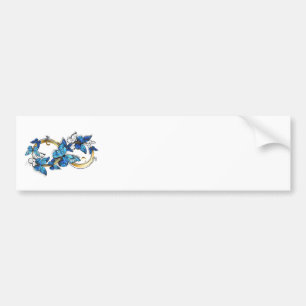 Symbol Unendlichkeit von blauen Morpho-Schmetterli Autoaufkleber