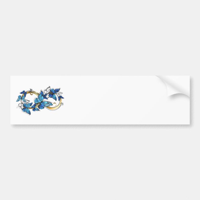 Symbol Unendlichkeit von blauen Morpho-Schmetterli Autoaufkleber (Vorne)