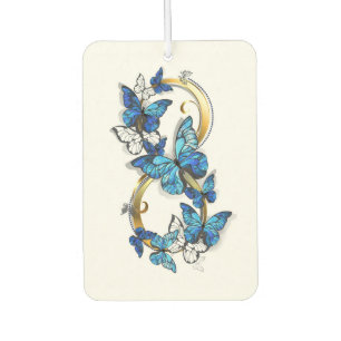 Symbol Unendlichkeit von blauen Morpho-Schmetterli Autolufterfrischer