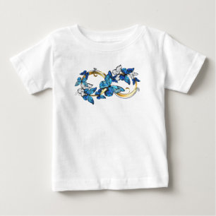 Symbol Unendlichkeit von blauen Morpho-Schmetterli Baby T-shirt