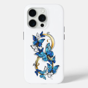 Symbol Unendlichkeit von blauen Morpho-Schmetterli Case-Mate iPhone Hülle