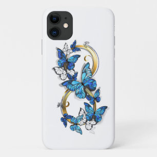 Symbol Unendlichkeit von blauen Morpho-Schmetterli Case-Mate iPhone Hülle