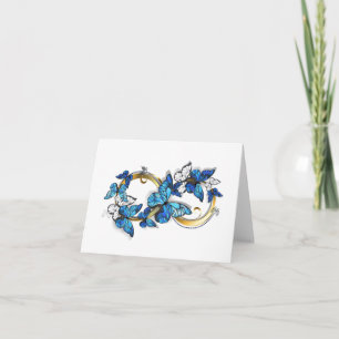Symbol Unendlichkeit von blauen Morpho-Schmetterli Einladung