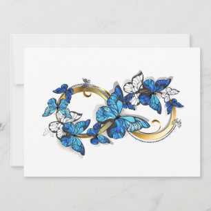 Symbol Unendlichkeit von blauen Morpho-Schmetterli Einladung