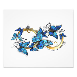 Symbol Unendlichkeit von blauen Morpho-Schmetterli Fotodruck