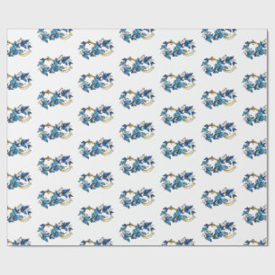 Symbol Unendlichkeit von blauen Morpho-Schmetterli Geschenkpapier