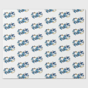 Symbol Unendlichkeit von blauen Morpho-Schmetterli Geschenkpapier