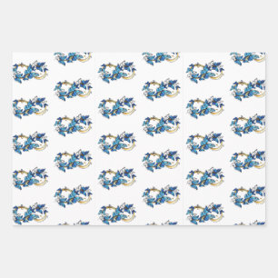 Symbol Unendlichkeit von blauen Morpho-Schmetterli Geschenkpapier Set