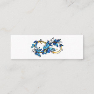 Symbol Unendlichkeit von blauen Morpho-Schmetterli Mini Visitenkarte