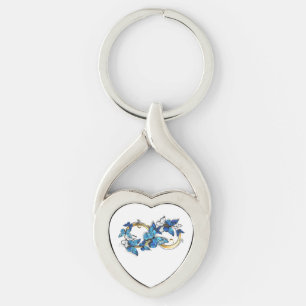 Symbol Unendlichkeit von blauen Morpho-Schmetterli Schlüsselanhänger
