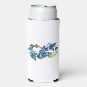 Symbol Unendlichkeit von blauen Morpho-Schmetterli Selters Dosenkühler