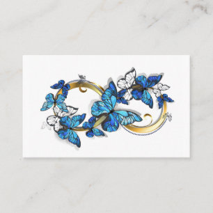 Symbol Unendlichkeit von blauen Morpho-Schmetterli Visitenkarte