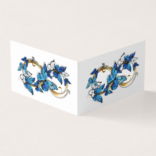 Symbol Unendlichkeit von blauen Morpho-Schmetterli Visitenkarten (Vorderseite)