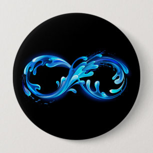 Symbol Unendlichkeit von kaltem klarem Wasser Button