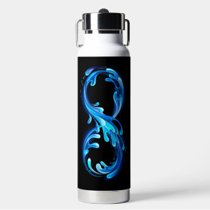 Symbol Unendlichkeit von kaltem klarem Wasser Trinkflasche