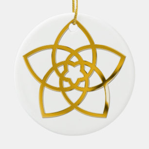 Symbol Venus Blume / GOLD Keramik Ornament