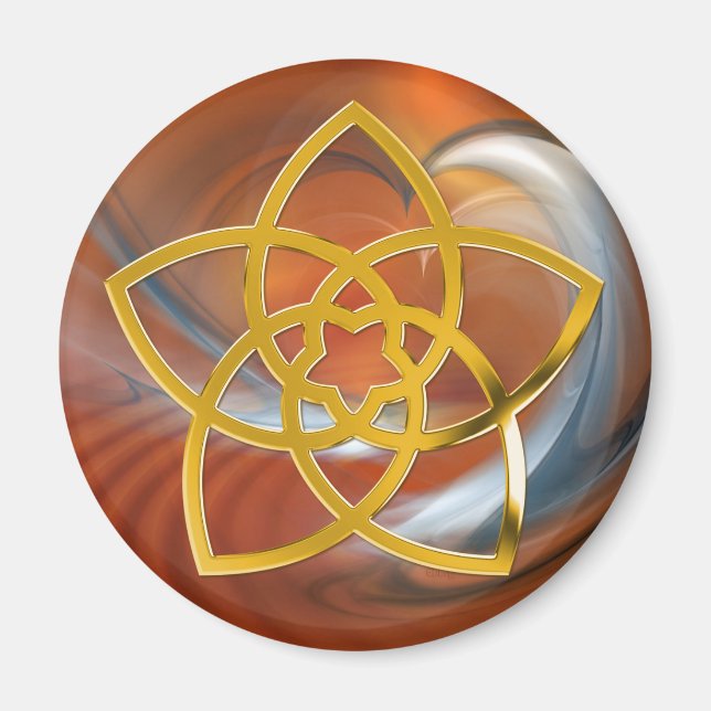 Symbol Venus Blume / GOLD Magnet (Vorne)