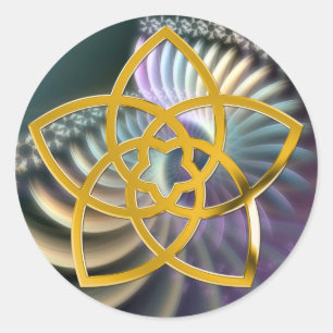 Symbol Venus Blume / GOLD   Soft Energy Runder Aufkleber