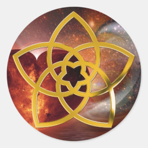 Symbol-Venus-Blume/heiße Liebe DES GOLD   Runder Aufkleber