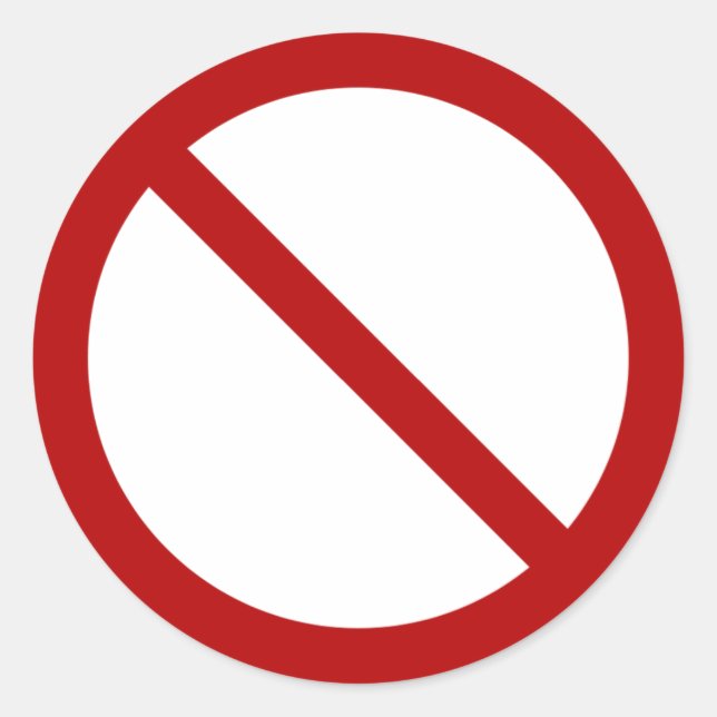 Symbol verbieten oder verbieten runder aufkleber (Vorderseite)