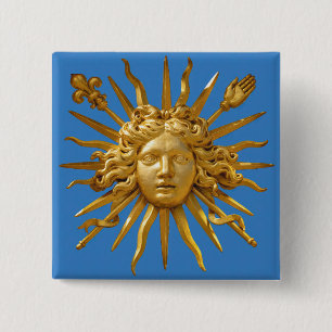 Symbol von Louis XIV der Sonnenkönig Button