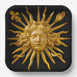 Symbol von Louis XIV der Sonnenkönig Pappteller