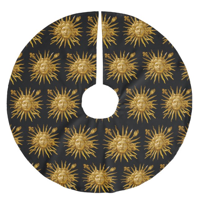 Symbol von Louis XIV der Sonnenkönig Polyester Weihnachtsbaumdecke (Vorderseite)