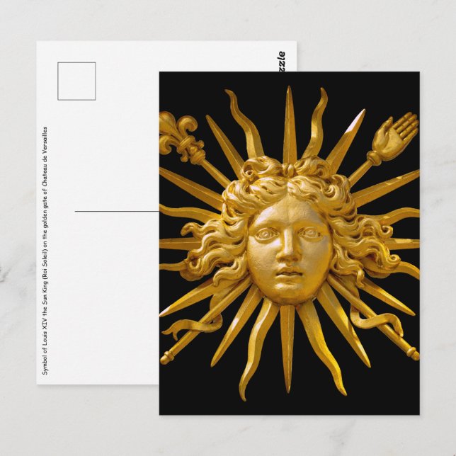 Symbol von Louis XIV der Sonnenkönig Postkarte (Vorne/Hinten)