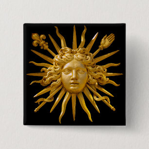 Symbol von Ludwig XIV. dem Sonnenkönig Button