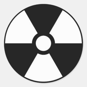 Symbol-Warnzeichen für die Signatur der Strahlstru Runder Aufkleber