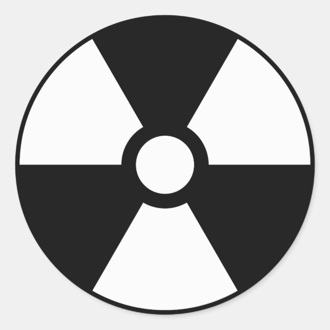 Symbol-Warnzeichen für die Signatur der Strahlstru Runder Aufkleber (Vorderseite)