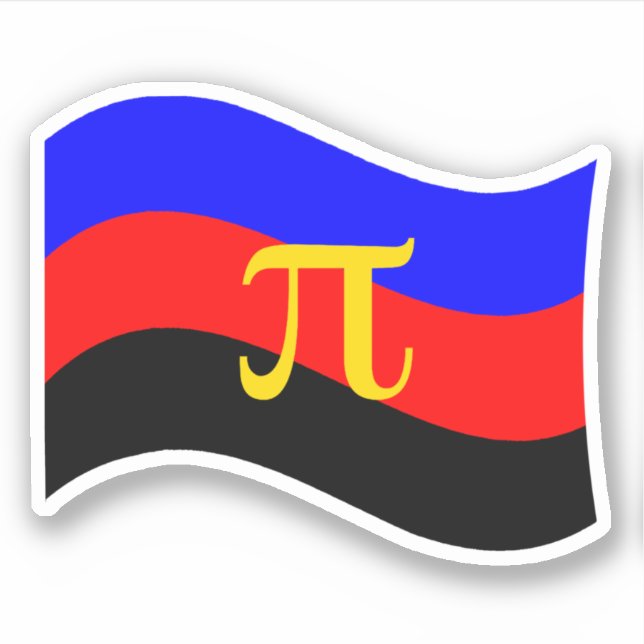 Symbol-Wavy-Flag Aufkleber (Vorderseite)