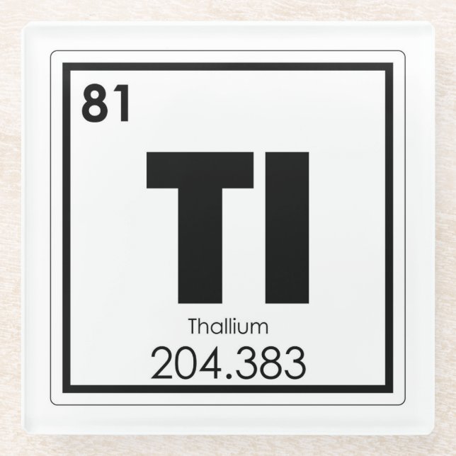 Symbolchemieformel des chemischen Elements des Glasuntersetzer (Vorderseite)