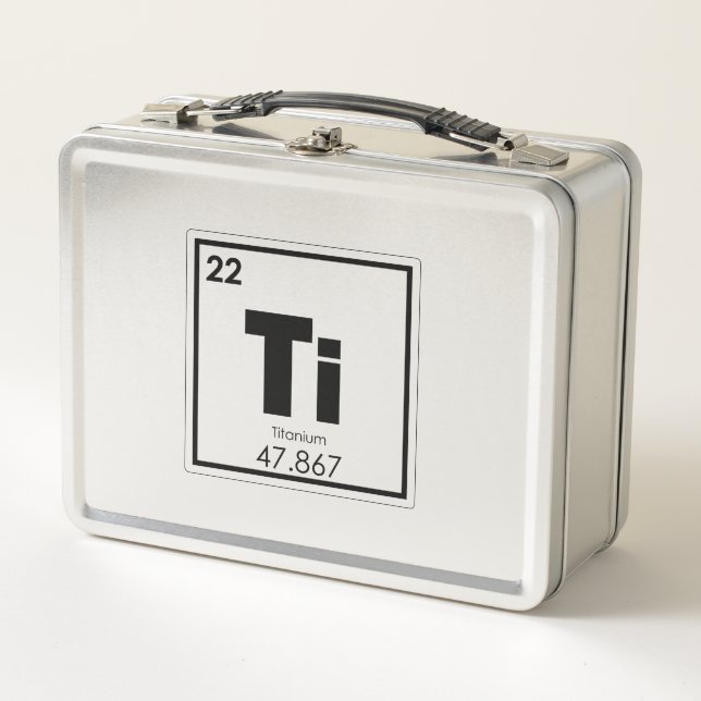 Symbolchemietitanformel des chemischen Elements Metall Lunch Box (Vorderseite)