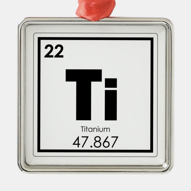 Symbolchemietitanformel des chemischen Elements Ornament Aus Metall (Vorne)