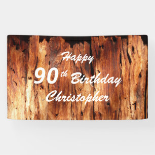 Symbole 90e anniversaire Faux Bannière bois Patin