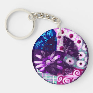 Symbole Abstrait de paix lunaire Floral violet ros