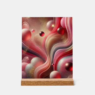 Symbole Abstrait en acrylique avec base en bois