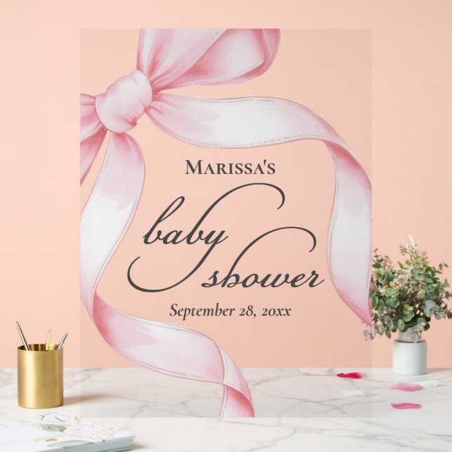 SYMBOLE ACrylique Baby shower coquette rose (Mariage)