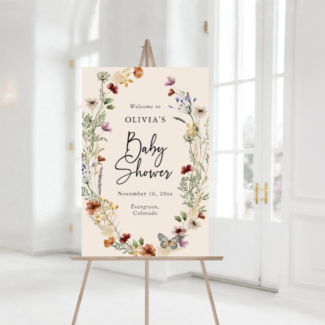 Symbole acrylique Boho Baby Douche (Boho Wildflowers Baby Shower Welcome Sign by Painted Paperie
)