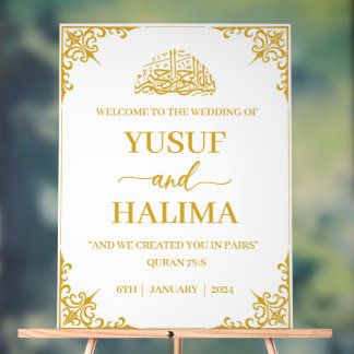 SYMBOLE ACrylique DE BIENVENUE Mariage musulman