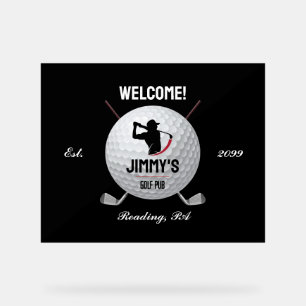 Symbole acrylique de la barre de golf classique pe