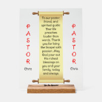Symbole acrylique de l'appréciation du pasteur de