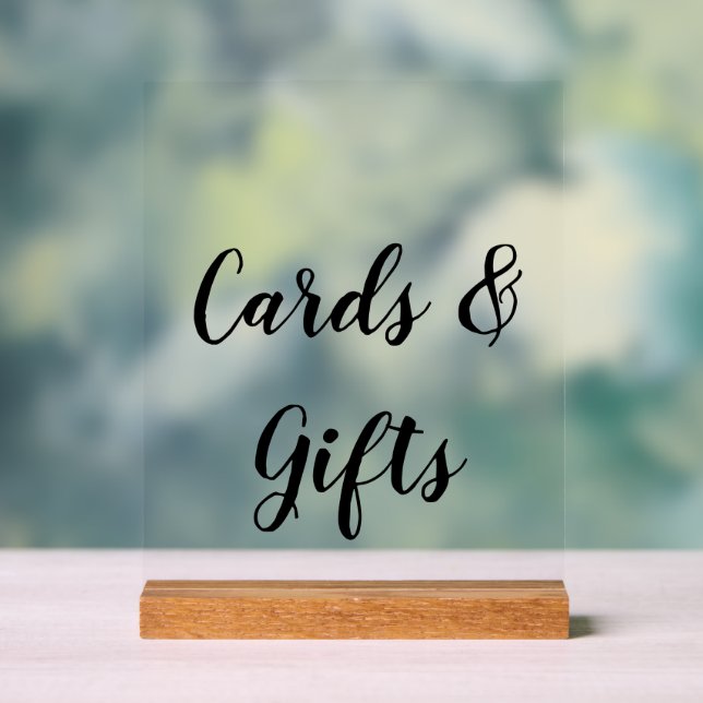 Symbole acrylique élégant pour cartes et cadeaux (Neutre)