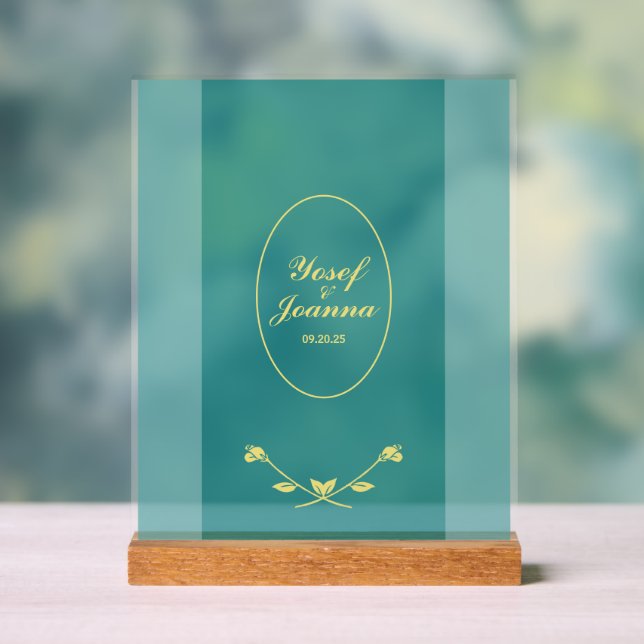 SYMBOLE ACrylique Mariage Rose turquoise (Neutre)