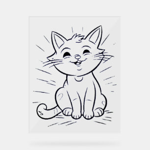 Symbole acrylique petite conception de style chat