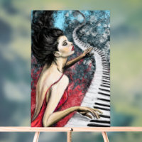Symbole acrylique Piano Femme Peinture Art Peintur