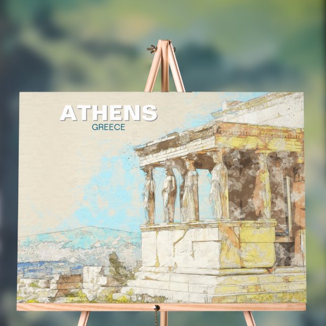 Symbole Acrylique Voyage Athènes Grèce - Vue Vinta (Neutre)