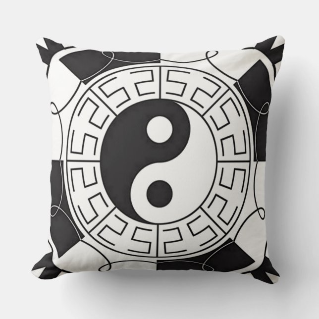Symbole asiatique Yin et Yang Oreiller (Recto)